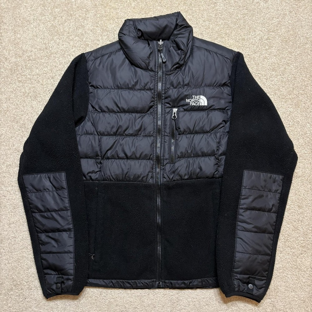 The North Face Jacket Womens Small Black 550 Down Polartec Fleece Zip Outdoor